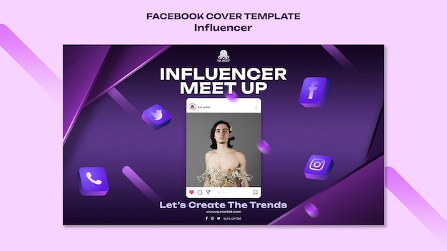 Gradient influencer job facebook cover