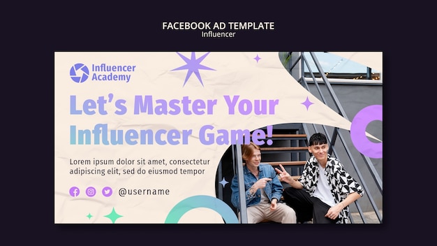 Free PSD gradient influencer job facebook template