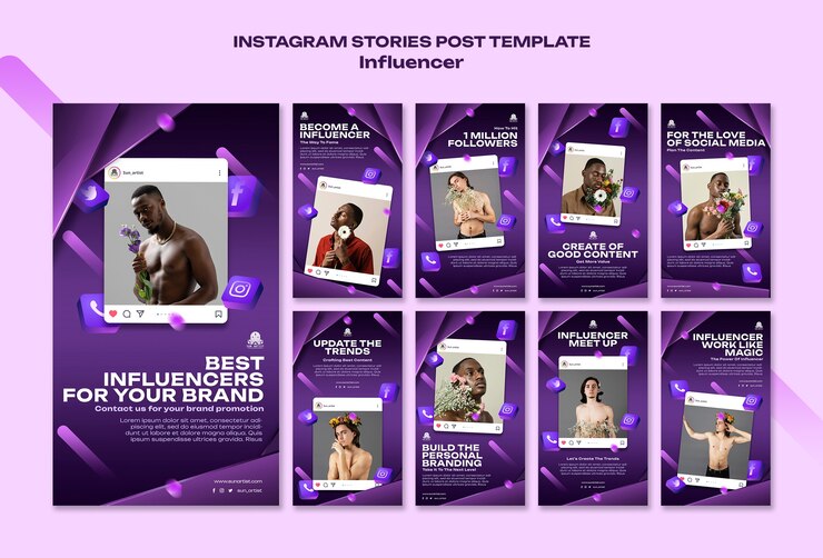 無料PSD グラデーションインフルエンサーの仕事のinstagramストーリー