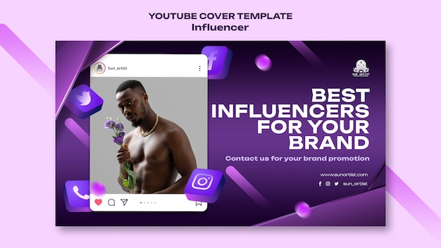 Free PSD gradient influencer job youtube cover