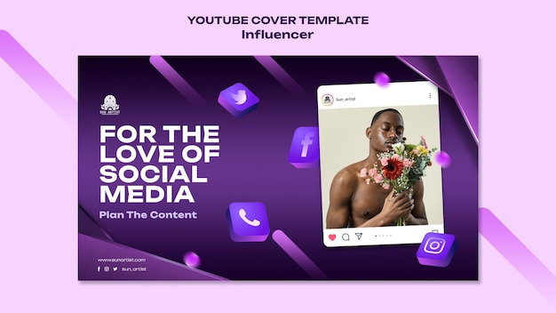 PSD Templates: Gradient Influencer Job YouTube Cover