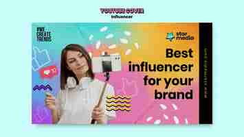 Free PSD gradient influencer job  youtube cover