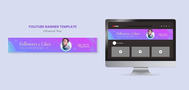 Free PSD gradient influencer template