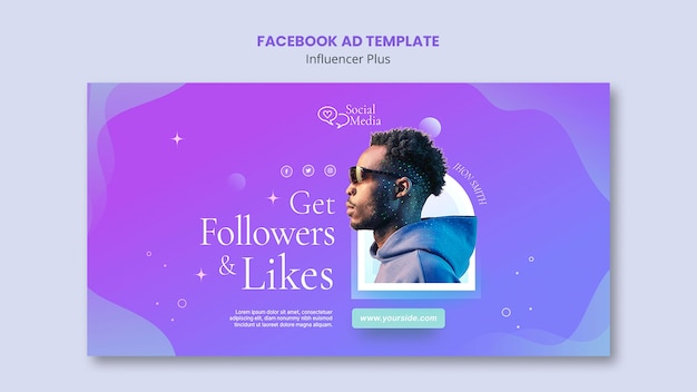 Gradient influencer template – Free PSD download