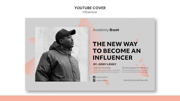 PSD gratuito copertina youtube dell'influencer gradiente