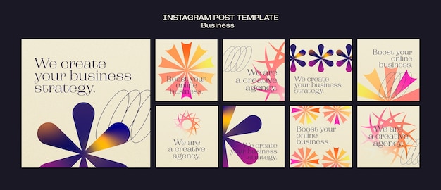 無料PSD ビジネス向けのグラデーションinstagram投稿コレクション