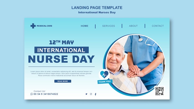 Gradient international nurses day landing page template