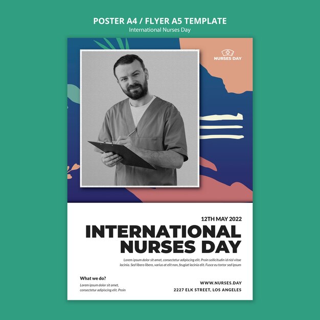 Шаблон плаката к международному дню медсестер