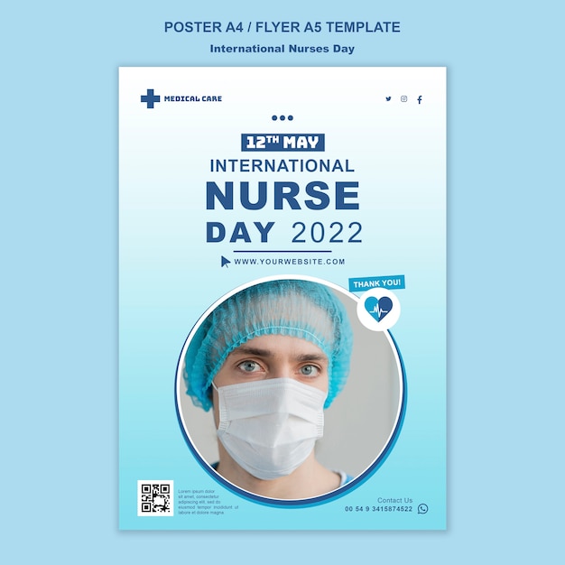 Gradient international nurses day poster template