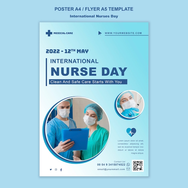 Gradient international nurses day poster template