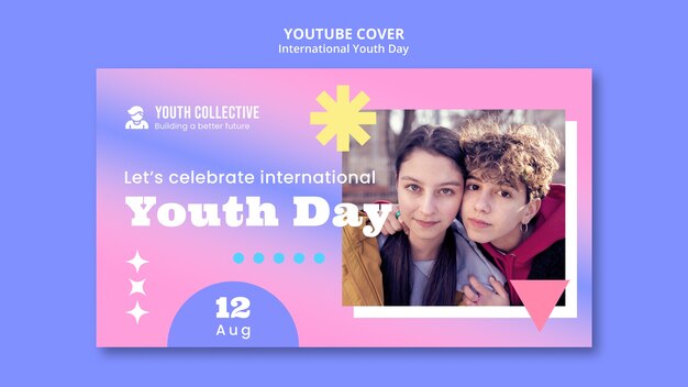 Gradient international youth day youtube cover template