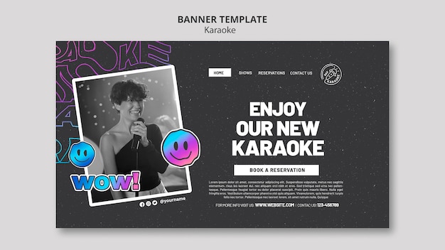 Gradient karaoke party landing page template