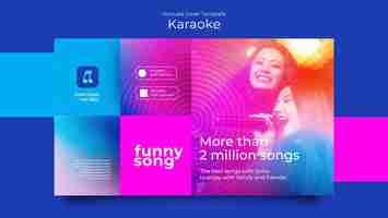 Free PSD gradient karaoke party youtube cover template