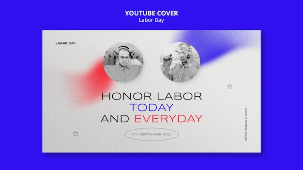 Free PSD gradient labor day design template