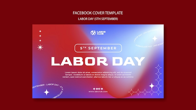 Free PSD gradient labor day design template