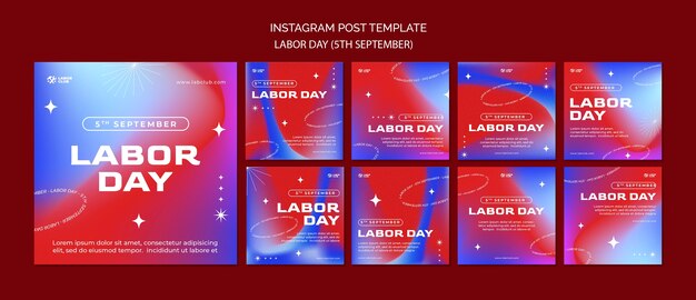 Gradient labor day design template