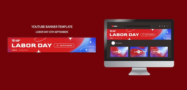 Free PSD gradient labor day design template