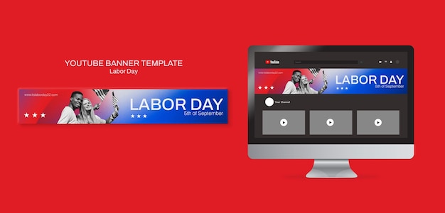 Free PSD gradient labor day design template