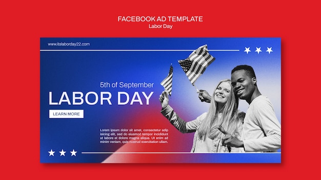 Free PSD gradient labor day design template