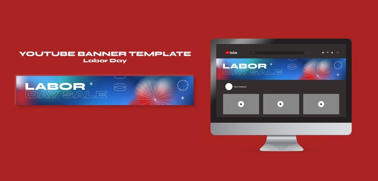 Free PSD gradient labor day design template