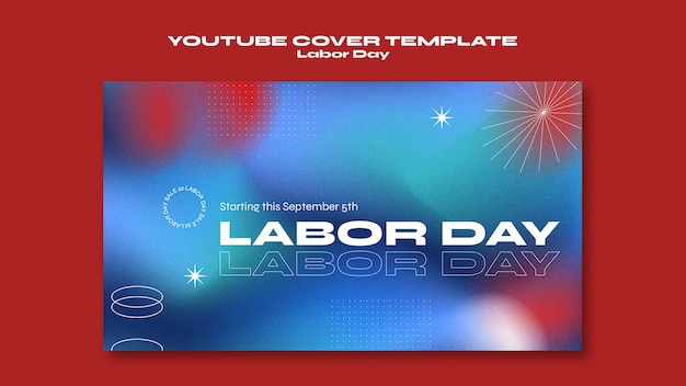 Free PSD gradient labor day design template