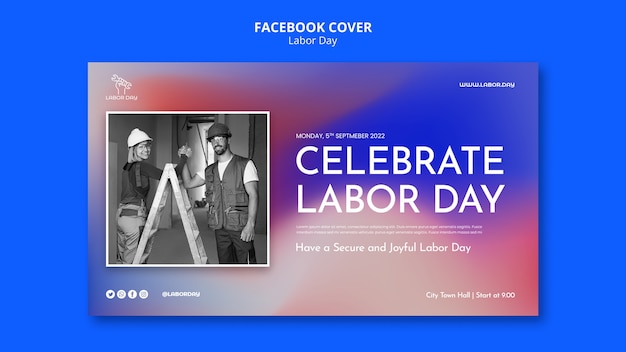 Free PSD gradient labor day design template