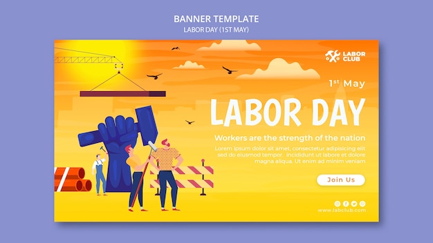 Free PSD gradient labor day landing page template design