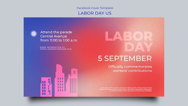 Free PSD gradient labor day template design