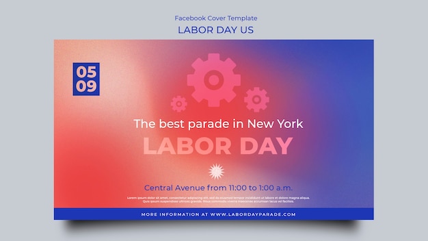 Gradient labor day template design