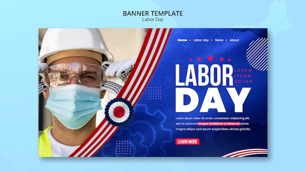 Free PSD gradient labor day template