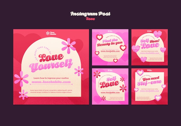 Free PSD gradient love template design