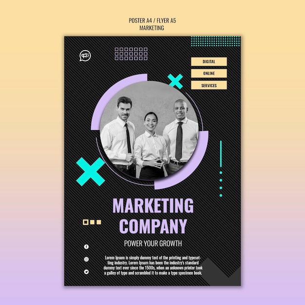 Free PSD gradient marketing design template