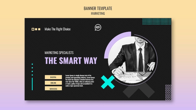 Gradient Marketing Design Template Free PSD Download