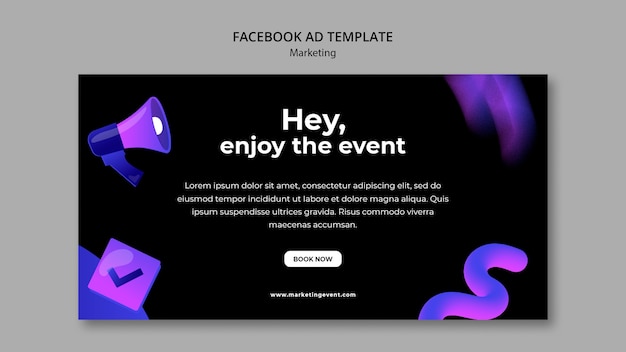 Free PSD gradient marketing facebook template