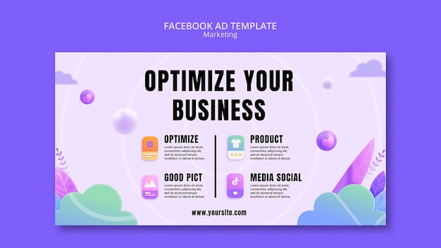 Free PSD gradient marketing strategy facebook template