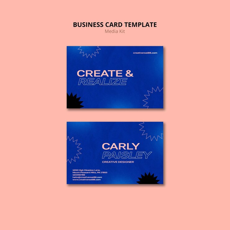 मुफ़्त PSD gradient media kit business card template
