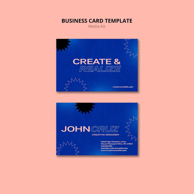 मुफ़्त PSD gradient media kit business card template