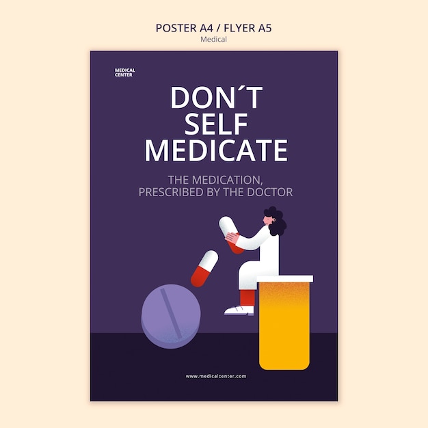 PSD gratuito modello di poster di aiuto medico sfumato