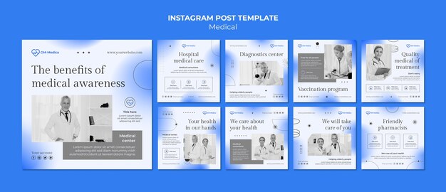 Gradient medical care instagram posts