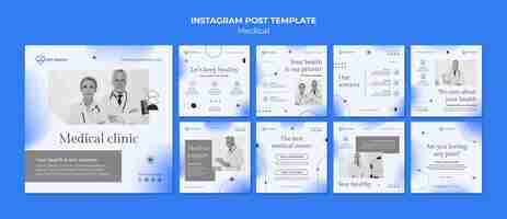 無料PSD グラデーション医療のインスタグラム投稿