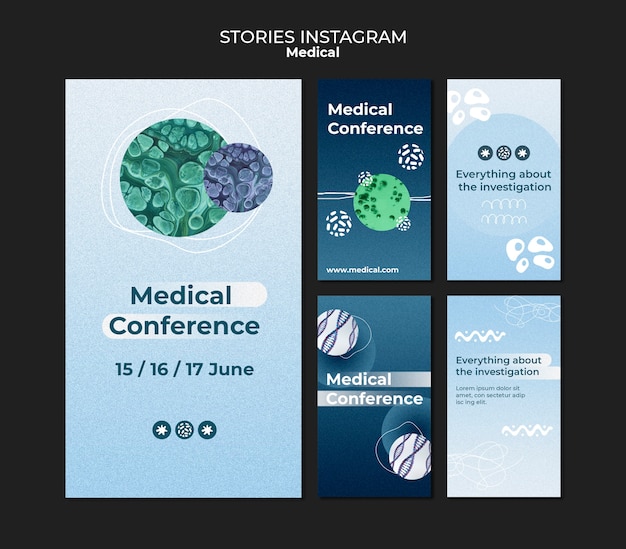 PSD gratuito storie di instagram di cure mediche sfumate