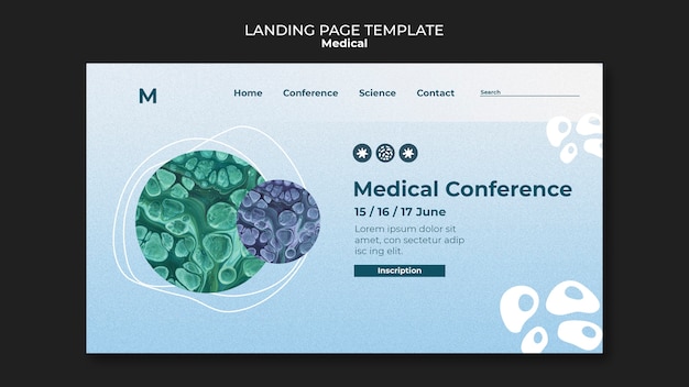 Free PSD gradient medical care landing page