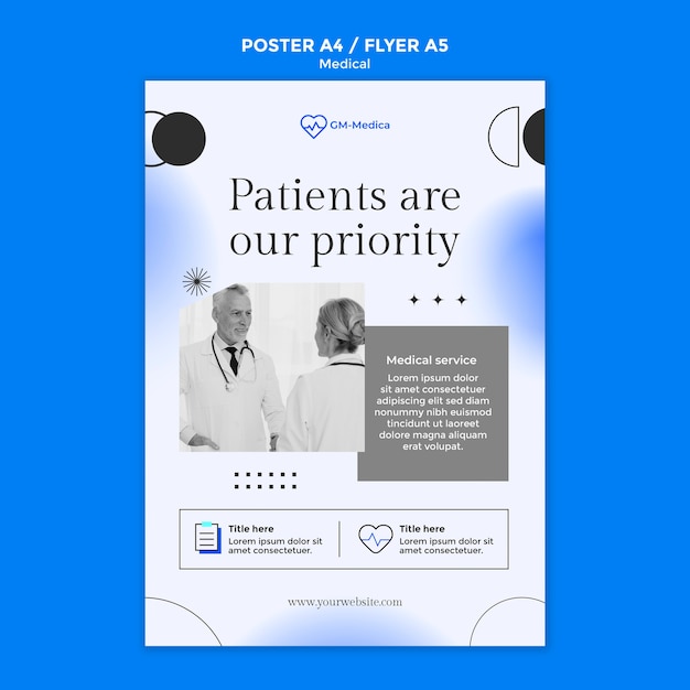 Free PSD gradient medical care poster template