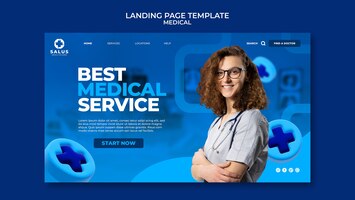 Free PSD gradient medical landing page design template