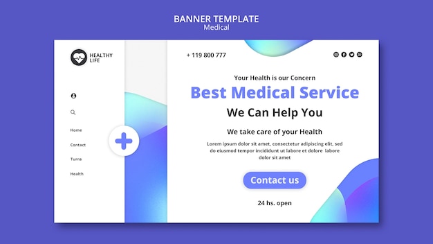 PSD gratuito design del modello medico gradiente