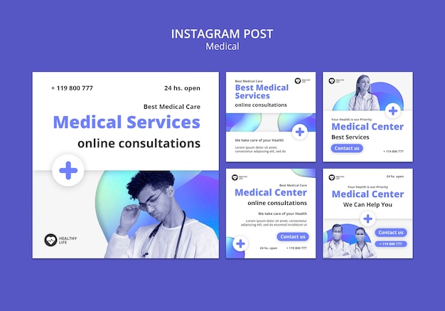 PSD gratuito design del modello medico gradiente