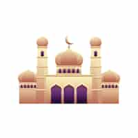 Free PSD gradient mosque illustration