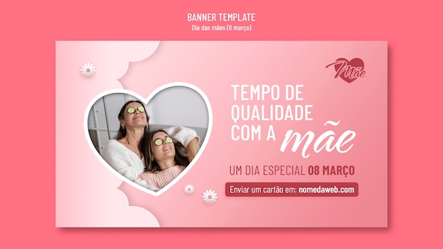Gradient mother's day banner template