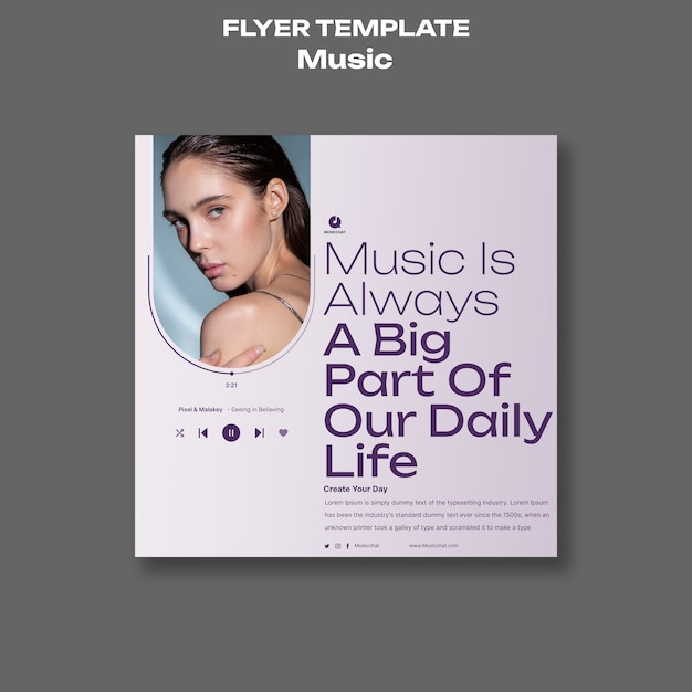 Gradient music concept square flyer