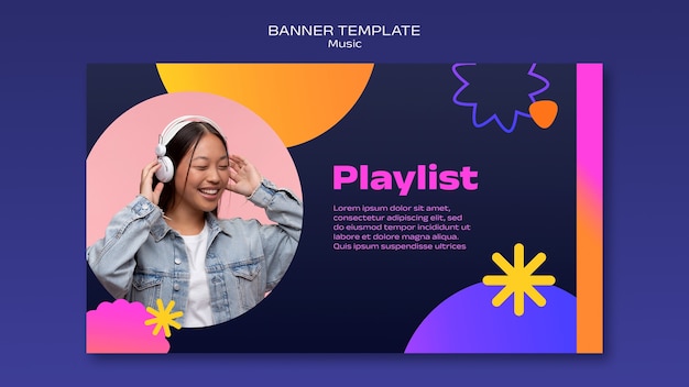그라디언트 음악 쇼 배너 템플릿